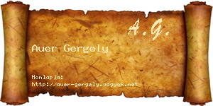 Auer Gergely névjegykártya